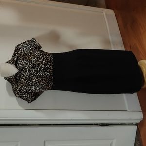 🐆Leopard Black Ruffle Dress